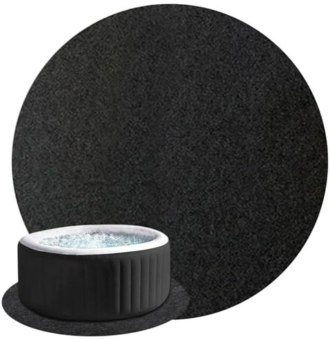 CAKEEYUM Tapis de Bain à remous Tapis de Bain à remous Rond 13 Pieds Lavable sous Le Piscine Gonflable Protection Sol Piscine Spa Portable