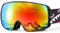Odoland Skibrille Kinder Snowboardbrille für brillenträger Helmkompatible mit UV-Schutz und OTG Anti-Beschlage für Jungen und Mädchen zum Skifahren und Bergsteigen Rot Schwarz