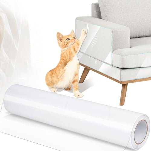 Kratzfolie Katzen Selbstklebend, Katzen Kratzschutz Sofa Antikratzfolie, Anti Kratz Folie für Sofaschutz, Transparent Kratzschutzfolie für Couch Sofa Wand Tür Möbel Schutz (30 cm x 5 m)