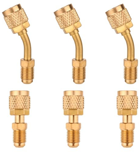NQEUEPN Gerader Adapter und Abgewinkelter Adapter, R410a-Adapter Mini-Split-Adapter 5/16-Zoll-Buchse auf 1/4-Zoll-Stecker Lade-Vakuumanschluss-Adapter für Klimaanlage