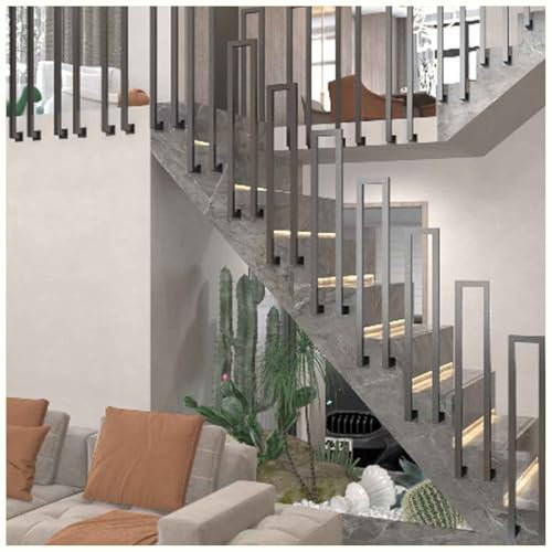 NISMIA Schwarz,55cm, U-förmiger handlauf für innentreppen, handlauf für außentreppen, metalltreppenhandlauf für Balkon, Flur, Wohnung, Villa