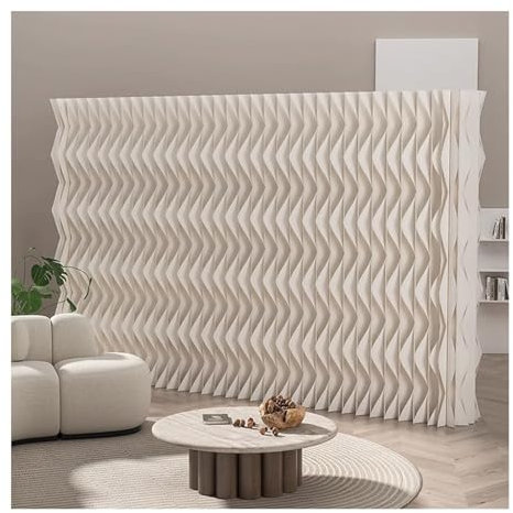 JCWGLY Raumteiler Moderner Deko-Raumteiler Paravent, Faltbare Und Einziehbare Sichtschutz Trennwand, Innentrennwand Aus Verdickter Pappe, Für Das Home-Office(196.8x70.8in)