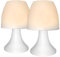 com-four® 2X LED Tischlampe - Kabellose LED-Lampe mit Schalter - Warmweißes Nachtlicht für Kinderzimmer und Schlafzimmer - Batteriebetrieben und ideal als Schlummerlicht (2 Stück)
