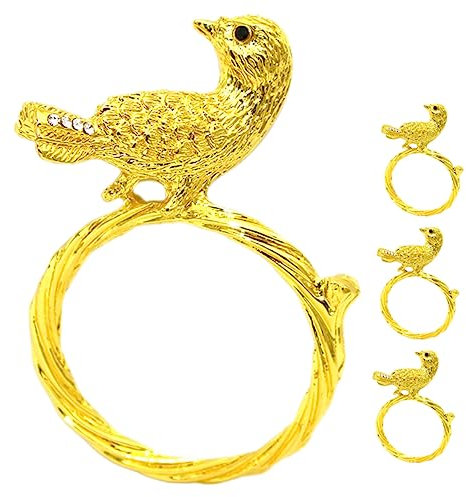 GRADENEVE 4stücke Teiliges Vogel-serviettenringe Aus Rustikale Tischdekoration Für Feste Hochzeiten Und Besondere Anlässe Kreative Und Elegante Serviettenhalter Für Jeden Tisch