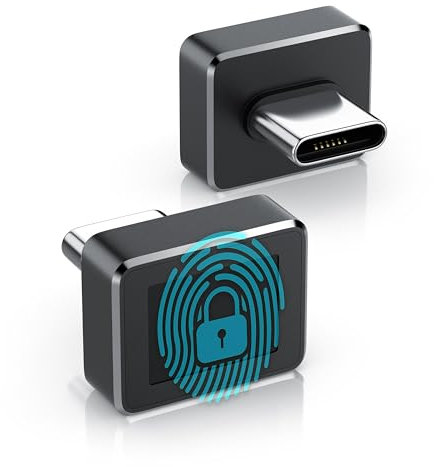 CSL - USB C Fingerabdrucksensor - unterstützt bis zu 10 IDs - Fingerabdruckleser Fingerprint Key Reader - Windows 8 10 11 Hello - Plug & Play - PC Notebook Laptop Finger Scanner