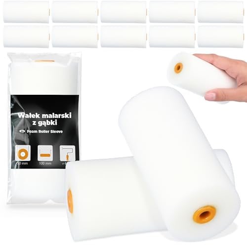 10x Rodillo Espuma 10 cm Pintura Barniz Laca Superficies Lisas Paredes Muebles Acabado Homogéneo Secado Rápido Uso Cómodo Perfecto Reformas Decoración Hogar