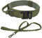 ATUMY Verstellbare Führleine Hundeleine Taktisches Hundehalsband, verstellbares Nylon-Militär-Hundehalsband, Leine für mittelgroße und große Hunde(Green Set,L)