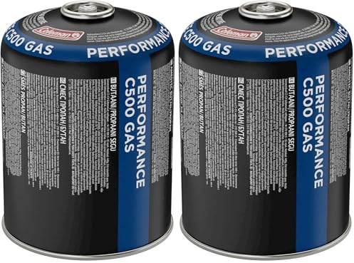 Coleman C500 Performance Gaskartusche, Ventilkartusche mit Schraubventil, passt für Campingkocher, Campinggrill oder Lampen, 440g leistungsstarkes Butan/Propan Gemisch, Nutzung bis zum Gefrierpunkt