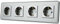 TAWOIA Schuko Steckdose, EU-Standard 4 Fach Unterputz Mit 2,5D Curved Glas Platte, Wandsteckdosen Grau 86 * 299mm