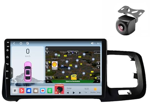 Android 14 autoradio für Volvo S60 V60 2011 2012 2013 2014 2015 2016 2017-2020 GPS Navigation 9 Zoll Kapazitiver Touchscreen Auto Stereo Mit Lüfter SWC RDS Carplay Android Auto (M200S 8core 2+32G)