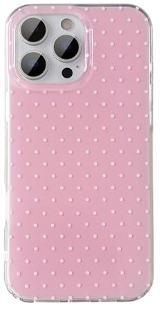 QLTYPRI for iPhone 13 Pro Max Case Cute Polka Dot Phone Case, Pink | Polka Dot Aesthetic Phone Case for Girls Women, Raised Camera Protection, Durable TPU Slim Shockproof Protective Phone Cover