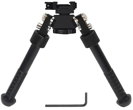 V8 bipod, justerbar bipod med 360 graders rotation (svart) | Picatinny Riel Quick Release Bipod, 6,5 tum till 9,5 tum justerbar Bipode, CNC QD, för gevärsstöd