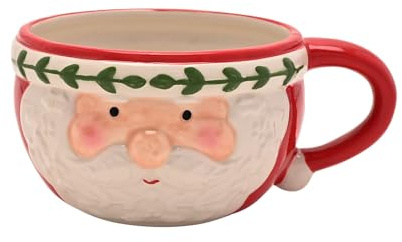 Widdop Santa Soup Mug – Large Ceramic Bowl Cup with Handle – Festive Christmas Tableware – Novelty Gift Idea