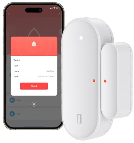 Acmerota Door Window Sensor Smart Sensor for Doors & Windows Wireless Door and Window Alarm Sensors Wireless Open Chime, for Alarm System