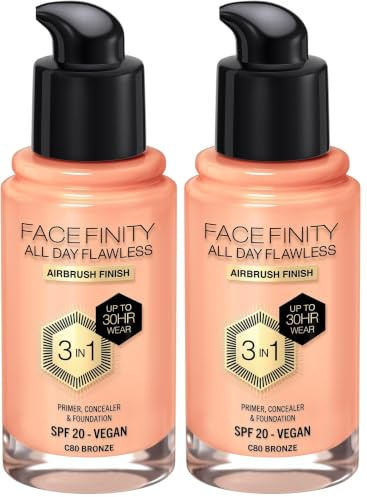 Max Factor Facefinity All Day Flawless Make-up, Fb.80 (Packung mit 2)