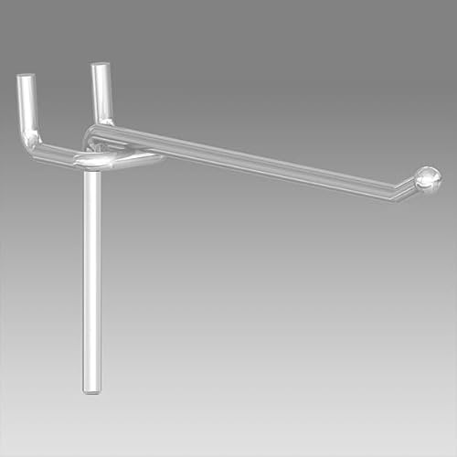 gebar - Einfachhaken, Einzelhaken mit Sicherheitskugel, ZA 15 mm, Haken für die Lochwände von Tego, Vendox, Eden, Alpos, RL oder SL (10 Stück, Länge 100 mm)