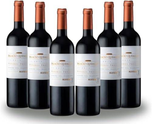 PACK 6 - Palacio Quemado Crianza 2022 D.O. Ribera del Guadiana 75 cl – Vino Tinto Moderno y Elegante – 95% Tempranillo y 5% Cabernet Sauvignon