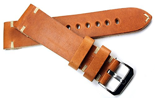 Sulla RIOS 1931 Herren Leder Deutsch Uhrenarmband Vintage 22mm hell braun