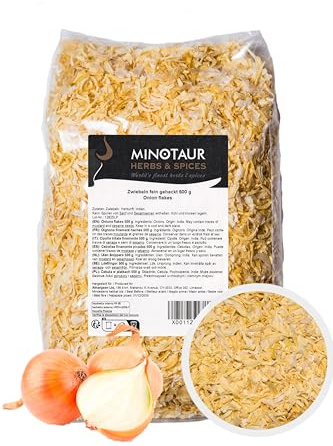 Minotaur Spices | Oignons Finement hachés | 2 x 500g (1 kg) | Flocons d'oignons séchés