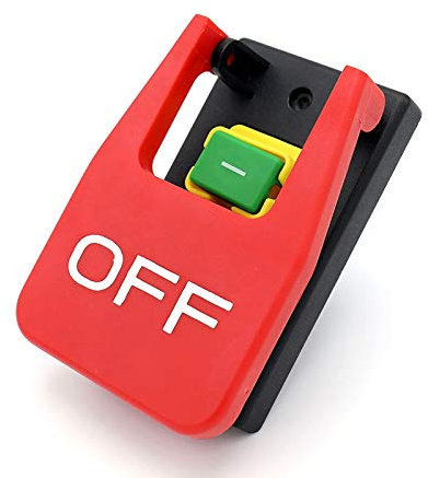 Andifany Commutateur de Bouton-Poussoir D'Arrêt D'Urgence à Capot Rouge éteint Allumé Commutateur de Démarrage électromagnétique Avec Protection Sous-Tension/Surtensions de Puissance 16A