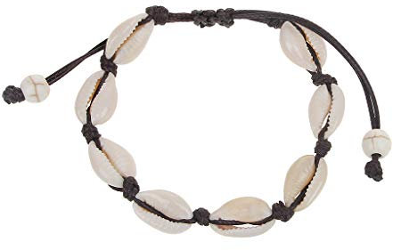 Huwaioury Bracelet de cheville en coquillage naturel fait à la main