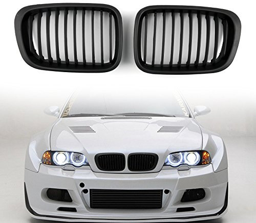Artudatech Rejillas Frontales Coche, 1 par Rejillas de Coche Parrilla de Delantera Malla Rejilla de Repuesto Grille Grill para E46 Serie 3 1998-2001 4 Puertas