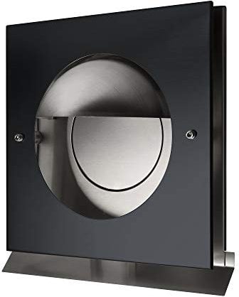 Premium Abluftgitter Überdruckgitter Wetterschutzgitter Küchenabluftgitter Dunstabzugsgitter Ablufthaube Edelstahl Außenwandgitter (125mm, Schwarz RAL7021)
