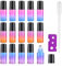15Pcs, 5Ml Essential Oil Roll on Bottles - JamHooDirect Refillable Rainbow Glass Roller Bottles with Stainless Steel Roller Balls & Black Caps & Bottle Opener, Perfect for Aromatherapy, Fragrance
