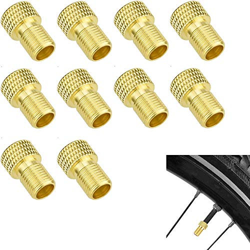 NedFoss 10x Fahrrad Ventil-Adapter - DV & SV (Dunlop- & Französisches Ventil) auf AV (Auto-Ventil)