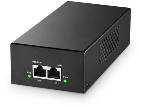 YuLinca Gigabit PoE+ Injektor 90W, 802.3af/at/bt Power Over Ethernet Metall PoE Adapter, 10/100/1000Mbps, Nicht-PoE zu PoE Adapter, Plug & Play, Entfernung bis zu 100 Meter (328 ft.)