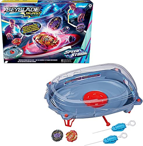 Beyblade Burst Surge Speedstorm Motor Strike Battle Set – Battle Spielset mit motorisierter Beystadium-Arena, 2 Kreiseln und 2 Startern