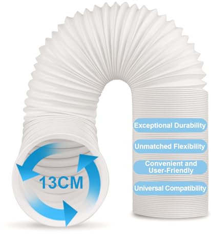 Tubo Climatizzatore Portatile, Flessibile In Pvc, Diametro 130 mm/150mm, Lunghezza 1,5/2/3metri, Perfetto Per Impianti Di Climatizzazione, Asciugatrici E Cappe Aspiranti(Φ13cm / L 2M)