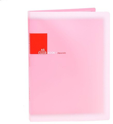 Senmubery Porte-documents en plastique A5 avec 20 pochettes Rose