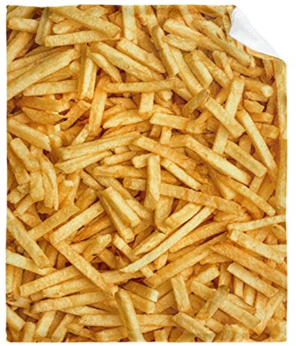 ARTBLANKET Pommes Frites-Decke für Herbst, Winter, Frühling, alle Jahreszeiten, warm, flauschig, 127 x 101.6 cm, für kleine Mikroplüsch, leicht, Thermo-Fleece, Bett, Sofa