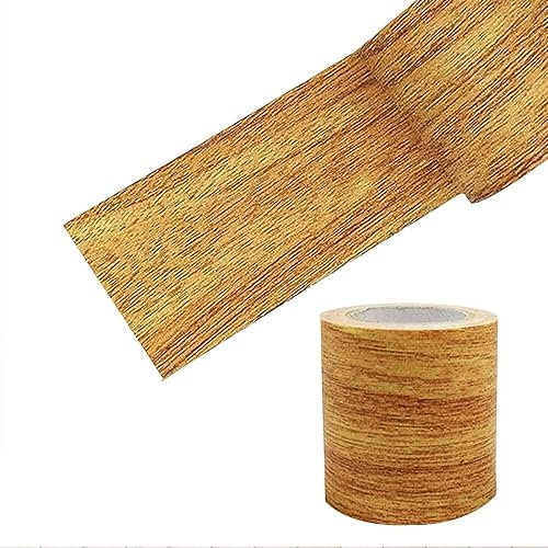 Kanyka - Rollo de cinta adhesiva de imitación de madera de camello dorada, 8 cm x 4,57 m, cinta adhesiva extraíble para puertas suelos, mesas y sillas.