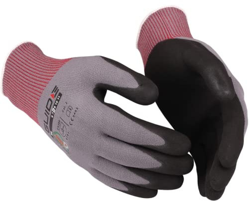 MediMuc 1 Paar Guide 580 Nitril-Schutzhandschuhe teilbeschichtet grau, Arbeitshandschuhe, Größe 9 L
