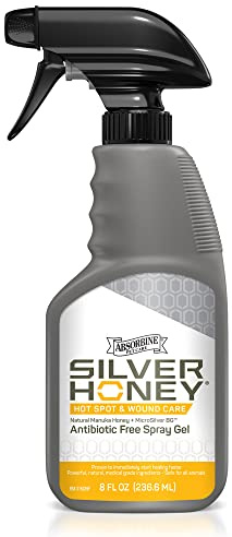 Absorbine Silver Honey Hot Spot & Wound Care Spray Gel 8oz Bottle, Manuka Honey & MicroSilver BG, Medicated for Dogs, Cats, Small Animals
