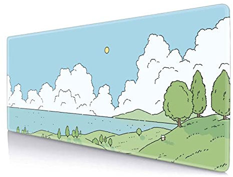 Tapis de souris motif animaux de dessin animé Kawaii, tapis de souris mignon, tapis de bureau minimaliste, ours en lapin et chat, tapis de souris extra large, 80 x 30 cm