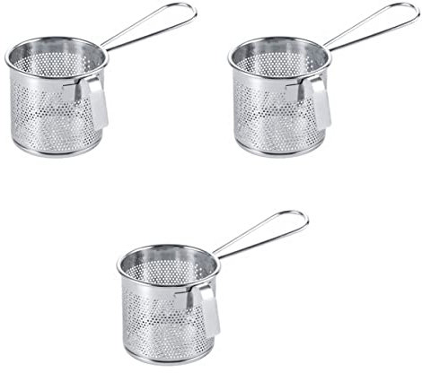 BESTonZON Rostfreies Sieb Geschlitzter Hot-Pot Feiner Wärmetrenner für Zuhause Fleisch Küche Spinne Trennsieb Widerstandsfähiger Sieb Gadget-Topf Mikrogröße Asiatisches Silbersieb Dampfend
