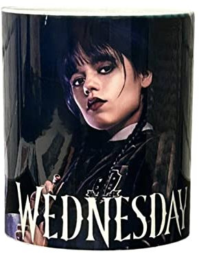 PW TOOLS Tazza da caffè mercoledì Addams | mercoledì Addams Milk Cup | Tazze Classiche Gotiche | Regali per Tazze da tè per Compleanno del Migliore Amico - 11 Once | Tazza Americano in Ceramica