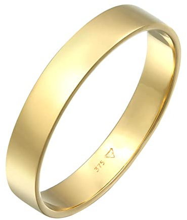 Kuzzoi Herrenring (4 mm) Gold Handgefertigt, Bandring für Männer aus 375 Gelbgold, Ehering Verlobungsring Freundschaftsring, Basic Gold Ring poliert, Ringgröße 66