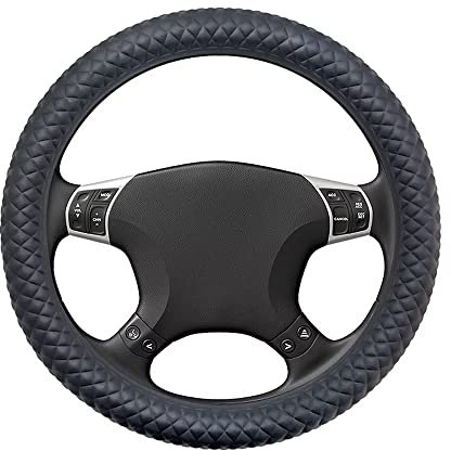 Berfea Lenkradbezug Auto Lenkradhüllen aus Silikon, rutschfest, Dicker lenkradabdeckung, Universal für 33–42 cm Auto-Lenkrad
