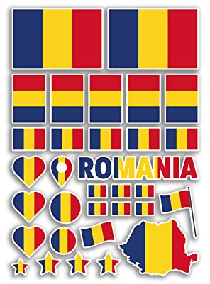 A4 Aufkleberbogen Rumänien Flaggen Vinyl Aufkleber – Rumänische Land Europa Welt Nationalflagge Urlaub Reisen Urlaub Auto Ästhetik #80060