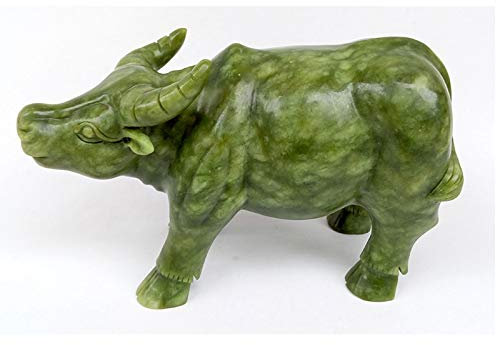 Buddha-Statue, natürliche Jade-Stier-Statue, Feng Shui-Figur, chinesisches Sternzeichen, Heimbüro, Tischdekoration, Figur, Business-Geschenk-Kollektion, Buddha-Garten Good