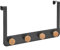 Percha de Puerta con 4 colgadores Negra de Metal y Madera de 35x8x20 cm