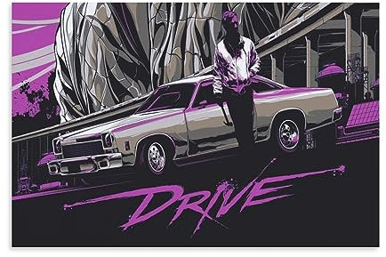 ELedvb Drive Film FanartLeinwand-Poster, dekoratives Gemälde, Leinwand-Wandposter und Kunstdruck, modernes Familienschlafzimmer-Dekor-Poster, 20 x 30 cm