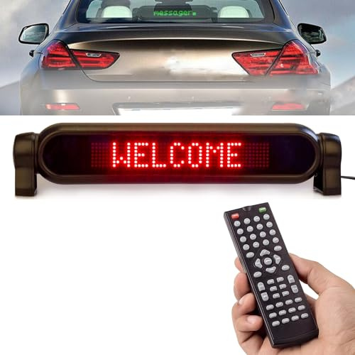 PODEC Panneau Lumineux De Lunette Arrière D'automobile, Panneau De Message Défilant De Voiture, Panneau LED Flexible Programmable, Soulage La Congestion, Meilleur Cadeau pour Hommes Et Femmes
