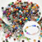 Lot de 500 Perles à Facettes en Cristal – 4 mm – Perles en Verre Transparent à Facettes – Perles Colorées pour Bracelets, Colliers, Boucles D'oreilles, Pendentifs, Bricolage,Multicolore