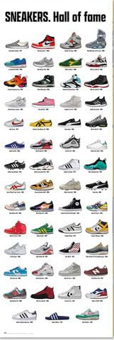 empireposter Sneakers - Hall of Fame - Poster Plakat Druck - Grösse 53x158 cm
