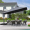 PURPLE LEAF 3,65 m X 3,65 m Parasol Déporté de Terrasse Renforcée, Grand Parasol Extérieur, Parasol De Jardin Exterieur Rotatif 360° Mât de Parapluie Épais Version Améliorée, Gris